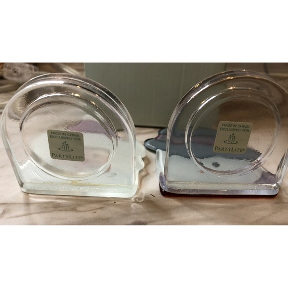 Partylite Christmas Votive Candle Holder Tea Light Set Santa & Snowman P9466 - Picture 5 of 5